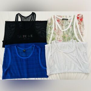 Bundle 4 Tank Tops Hombre XL - Malla, Mesh e INCERUN Floral